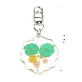 MUCOOS Dried Flower Keychain Pressed Flower Keycharms Cute Wildflower Keyring for Women Unique Floral Keychains