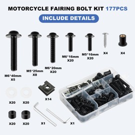 177Pcs Motorcycle Fairing Bolt Kit Fit for Kawasaki for Suzuki for Honda