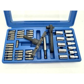 calhawk 44pc 1/4” Drive T Type Ratchet Handle Bits Star , Phillips , Flat & Sockets