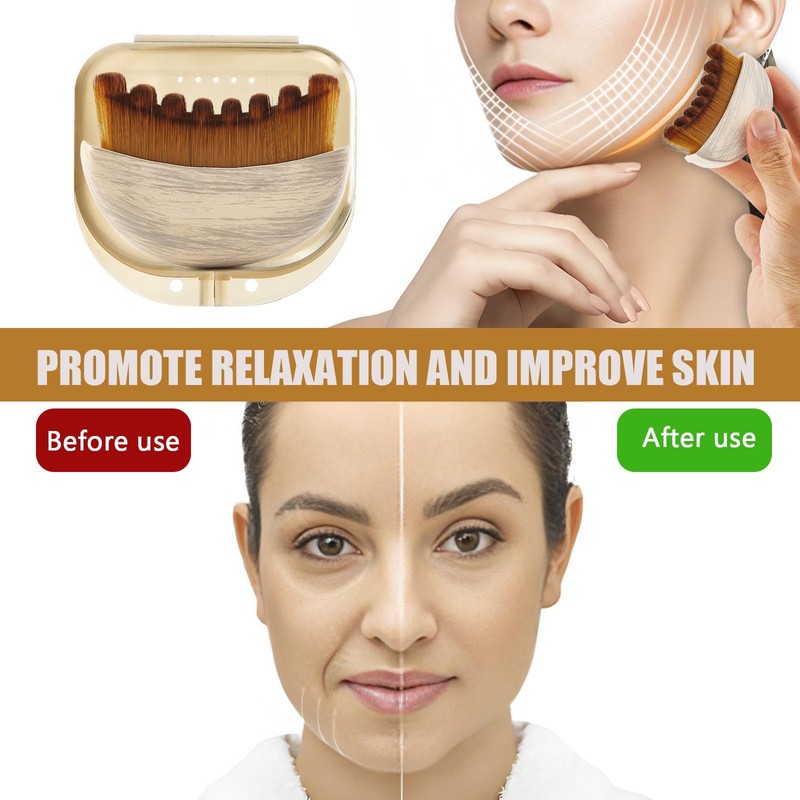 Lymphatic Contour Face Brush,Dry Brushing Face Brush,Lymphatic Drainage Massager for