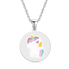 TIZU Necklace for Girls Children Women Unicorn Butterfly Sloth Rabbit Flamingo Panda Dolphin Bee Elephant Giraffe Tortoise Angel Koala Bee Necklace Jewellery Gifts, Stainless Steel, No Gemstone
