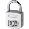 ABUS 160/50HB50 Weatherproof Resettable Chrome Combination Padlock, 4 Dial, with