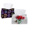 2 Pack Tissue Box Cover Holder, Flowers Roses Vase Bouquet