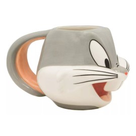 Ambient21 Taza Grande 3d Cerámica Bugs Bunny Looney Tunes 650ml Color Gris