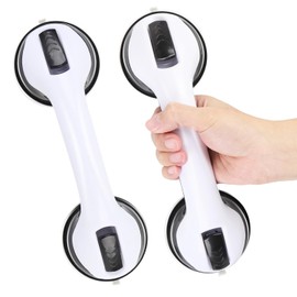 Barras de Agarre para Bañeras y Duchas, 2PCS Barra de Agarre de Succión para Bañeras y Duchas Barandillas de Ducha PP Resistentes y Desmontables (Negro)