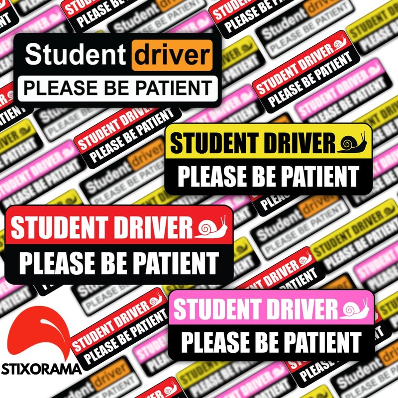Stixorama 3-Pack Student Driver Stickers for New Drivers - Remind