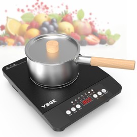 VBGK Single Burner Induction Cooktop,1800W Portable Induction Cooktop,110V Induction Hot Plate with LCD Sensor Touch, 7 Temp Levels up to 518°F, Safety Lock, 4-Hour Timer, 9 Heat-Resistant Cooking