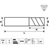 Corintian Solid carbide aluminium milling cutter, diameter 1-12 mm, three-edged,
