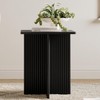 Square Fluted Accent Side Table - Pedestal Drink Table -