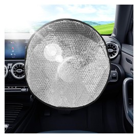 UHANBUT 16 Inch Car Steering Wheel Sun Shade Cover, Aluminum Foil Automotive Steering Wheel Protective Cover, Reflective Vehicle Interior Sun Heat Shield for Car, SUV, Truck