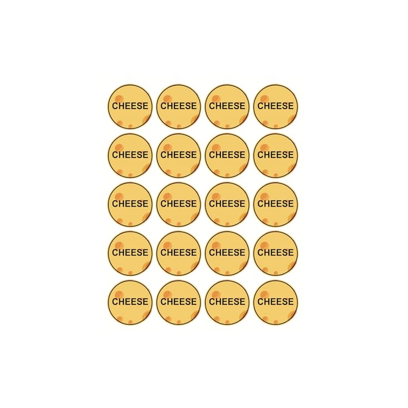 Cheese Sticker, 1inch 500pcs Round Cheese Food Packaging Stickers