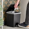 Step-On Trash Can, 4 Gallon, Black, Rectangular, Heavy Duty Plastic