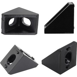 Cokritsm 3030 Corner Brackets Aluminum Alloy for 30 Series Extrusions Black 90 Degree Mounting Corner Brackets for 3D Printer Cutting Machine 40Pcs