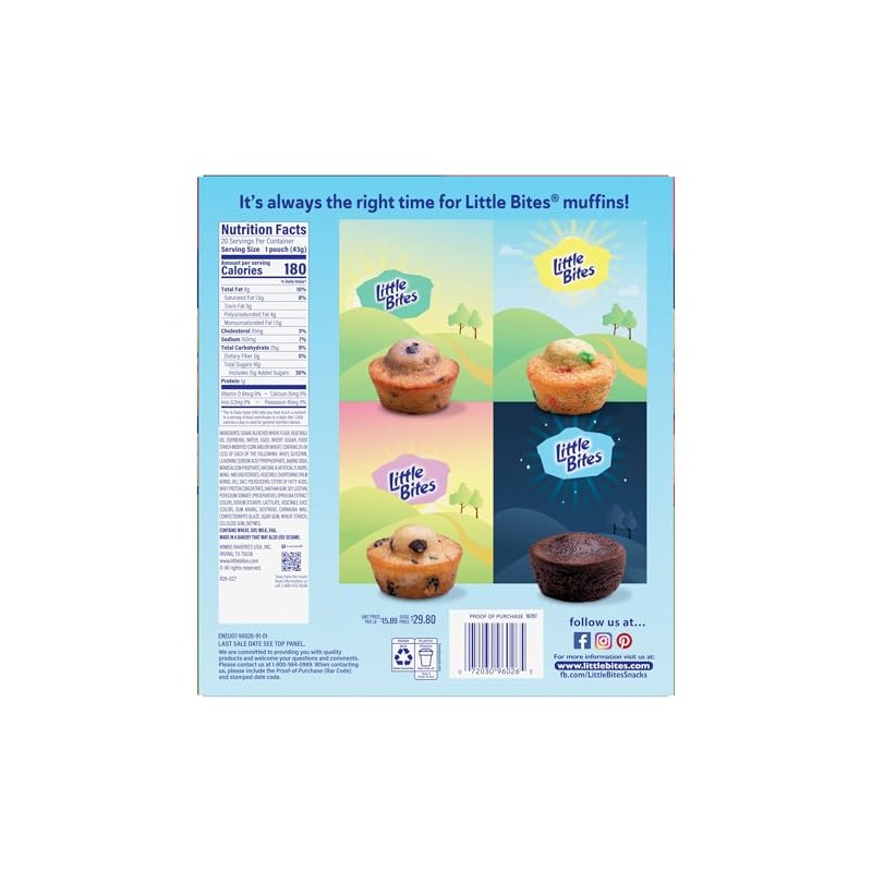(Value Pack) Little Bites Party Cake Muffins, 20 individual packs,