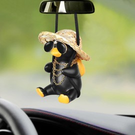 Swinging Duck Car Hanging Ornament, Car Hanging Accessories, Car Accessories Interior Aesthetic to Reduce Visual Fatigue, Cool Room Decor, Duck Hanging car Ornament, for Women and Men(Brave)