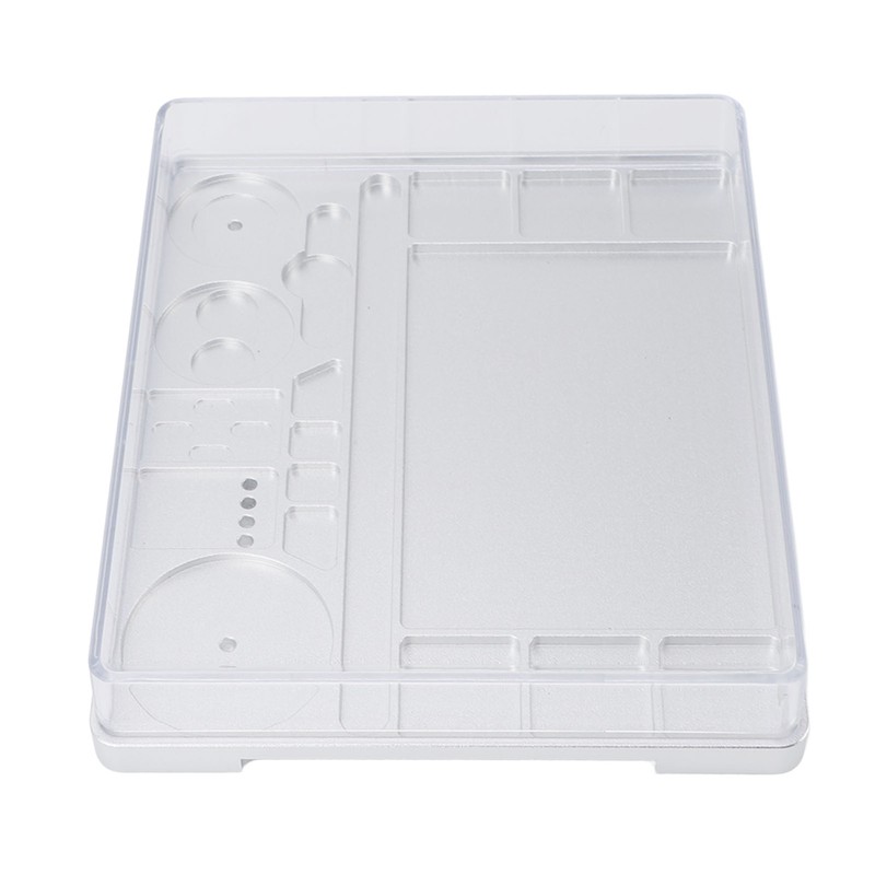 Watch Movement Repair Box Aluminum Alloy Storage Tray with Acrylic