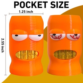 Ski Mask Lighter Sleeve Fits Classic Bic Lighters, 2 Pack Funny Lighter Case Cover Holder, Reusable Lightweight Cases for Classic Bic and Standard Lighters, Novelty Gift for Women Men - Orange
