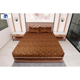 RAJVEER TEXTILE Cotton Zipper Fitted Sheet- King Size Luxurious Bedding Cotton Zipper Fitted Sheet 12" Inch Deep Pocket - 600 Thread Count Cotton Zipper Mattress Cover King - Leopard Print