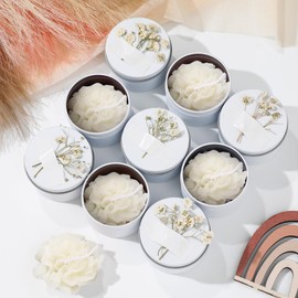 Threlaco 12 Pcs Bridesmaid Gift Scented Candles Soy Wax Flower Candles Sets for Women Gift Maid of Honor Wedding Bridal Shower Favors for Guests (Elegant)