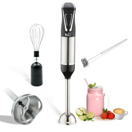 Weavelife 3-in-1 Cordless Hand Blender Set - One-Touch Control & Safety Lock, Immersion Blender with Whisk and Frother for Lattes, Desserts, Soups, Dishwasher-Safe