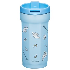 Skater SMVO4-A Octagonal Stainless Steel Tumbler with Lid, 11.8 fl oz (350 ml), Insulated, Vacuum Insulated, Flap Lock, Sanrio Cinnamoroll, Watercolor Cosmetics