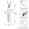 Cremation Cross Necklace for Ashes Stainless Steel Cross Urn Pendant