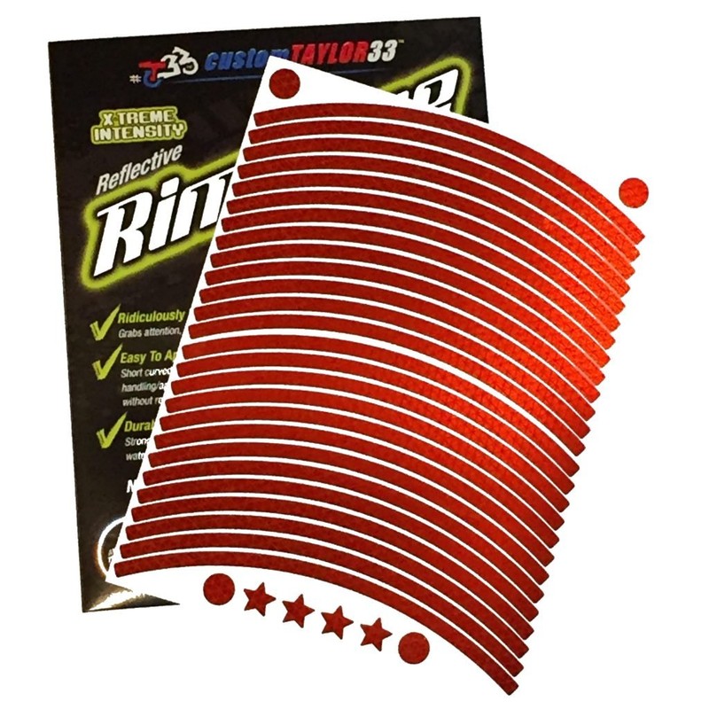 customTAYLOR33 Red High Intensity Grade Reflective Copyrighted Safety Rim Tapes