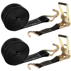 Unbranded 2 Pack 2 Inch Ratchet Straps Heavy Duty 20ft Tie Down Straps Ratchet with Double