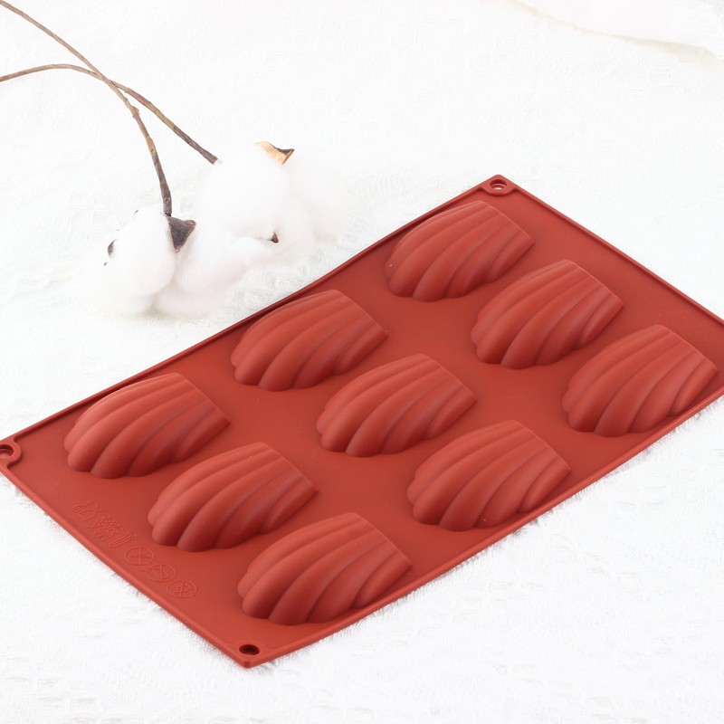 EPYHREHM 9 Cavity Madeleine Pan Silicone Molds Shell Chocolate Mold