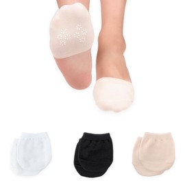 Croixx Toe Socks, Toe Cover, Toe Socks, 3 Pairs Set x Anti-Slip "Prevents Electric Wires in Stockings and Covers Toes When Wearing Heels", Set of 3 colors