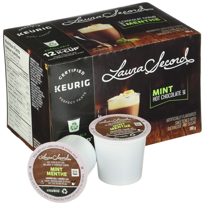 Laura Secord Mint Hot Chocolate Mix for Keurig K-cup, 12