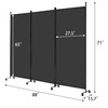Spurgehom 3 Panel Rolling Room Divider, Folding Partition Privacy Screens,