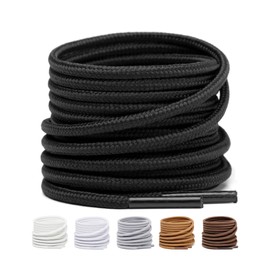 Stepace 2 Pairs - Premium Round Shoelaces [Diameter 3.5 and 4 mm] for Work Shoes, Boots, Outdoor Shoes and Sports Shoes, Tear-Resistant Shoelaces Replacement Shoelaces Made of Polyester, 3.5 mm -