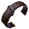 ANNEFIT Genuine Leather Watch Strap, Crocodile-Embossed Watch Band, Quick Release