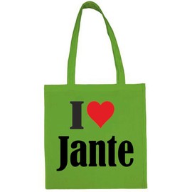 Reifen-Markt Tasche I Love Jante Größe 38x42 Farbe Grün Druck Schwarz
