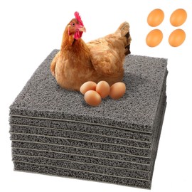 8 Pcs Nesting Pads for Chicken Coop,Washable Chicken Nesting Box Pads, Reusable Plastic Nest Box Pads with 4 Pcs Fake Wooden Eggs,Chicken Laying Mats and Pet Garden Lawn Indoor Outdoor 12"×12"