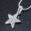 Avalaya Clear Austrian Crystal Star Pendant With Silver Tone Chain