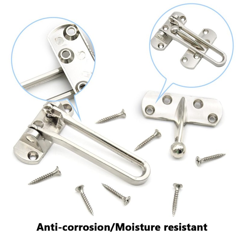 Ruidee 2Pcs Swing Bar Lock Front Door Locks Alloy Automatic
