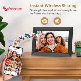 Frameo WiFi Digital Picture Frame - 10.1 Inch 1280x800 HD IPS Touch Screen Digital Photo Frame, 32 GB Memory, Automatic Rotate, Wall Mountable, Easy Share Photos Videos Instantly, Best Choice for Gift