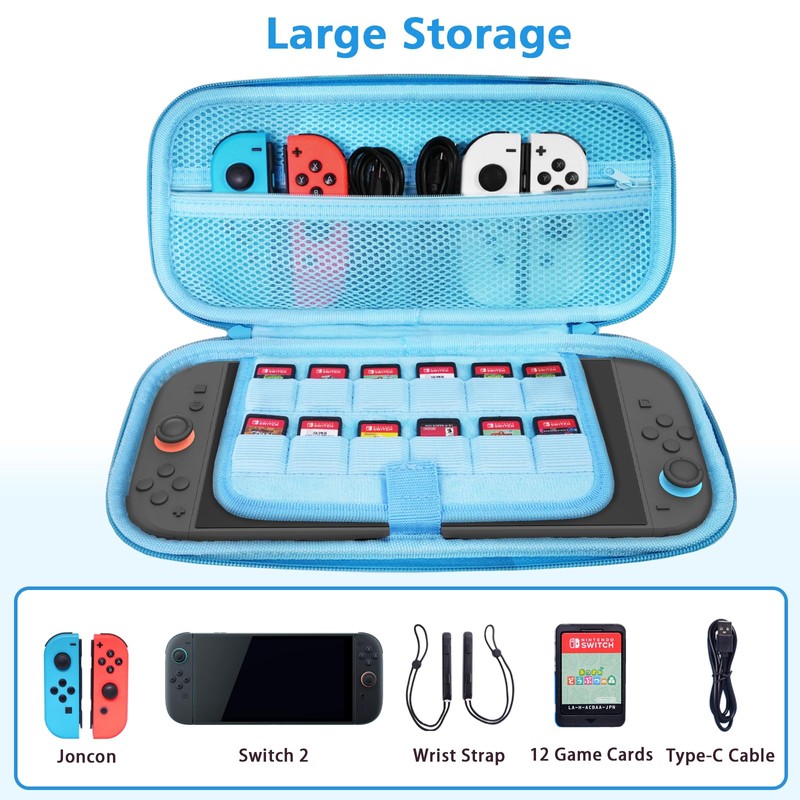 TIKOdirect Carrying Case for Switch2, Pretty Shockproof Portable Travel Bag