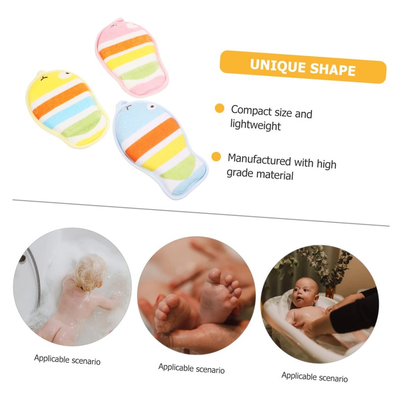 Vaguelly 3pcs Newborn Shower Towel Adorable Bath Scrubbers Bathing Balls