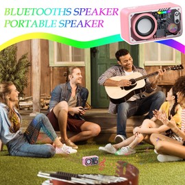 Portable Speaker,Vibrant Sounding Audio - Robot Style Wireless Speaker with 3D Surround Sound and Colorful LED for Beach Party Camping