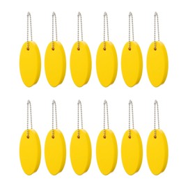 Kisangel 12 Pcs Key Chain Blank Keychains Sports Keychain Key Float Oval Key Ring Sailboat Fluorescence(Random Color)