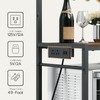 MAHANCRIS Bakers Rack with Power Outlet, Kitchen Storage Shelf with