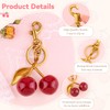 TINKRSTUFF Cherry Bag Charm Keychain and Bag Extender Chain, Pearl