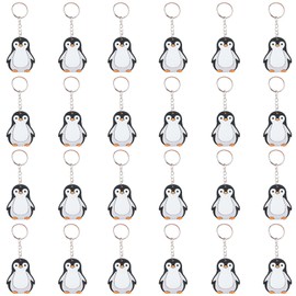 Mirabuy 24 Pack Penguin Keychains Key Rings for Polar Arctic Winter Animals Party Favors, Polar Animals Lovers Gifts Birthday Party Favors