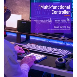 TempoPAD MIDI Drum Controller, 16 RGB Backlit Beat Pads, 4 Assignable Knobs, USB Portable Music Production, Black