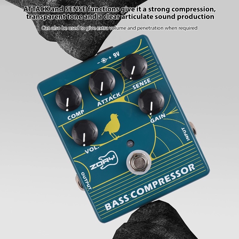 ZORY Compressor Bass Effector Pedal for Electric Bass Guitar Bass