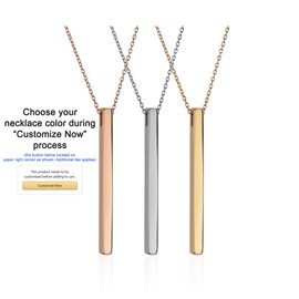 Dolceoro Choose Joy, Inspirational Mantra Necklace Vertical Bar Pendant, 316L Surgical Stainless Steel