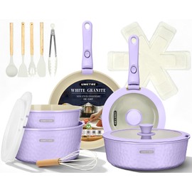 UMETRE pots and Pans Set, Ceramic Nonstick Cookware Set Detachable Handle, Induction Kitchen Cookware Sets with Removable Handle, Non Stick RV Cookware Set, Dishwasher ＆ Oven Safe